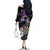 Personalised New Zealand Darts Family Matching Off The Shoulder Long Sleeve Dress and Hawaiian Shirt Ngutukaka Manaia Taniko Luxury Purple - Polynesian Pride