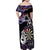 Personalised New Zealand Darts Family Matching Off Shoulder Maxi Dress and Hawaiian Shirt Ngutukaka Manaia Taniko Luxury Purple - Polynesian Pride