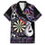 Personalised New Zealand Darts Family Matching Short Sleeve Bodycon Dress and Hawaiian Shirt Ngutukaka Manaia Taniko Luxury Purple - Polynesian Pride