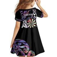 Personalised New Zealand Darts Family Matching Tank Maxi Dress and Hawaiian Shirt Ngutukaka Manaia Taniko Luxury Purple - Polynesian Pride