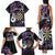 Personalised New Zealand Darts Family Matching Tank Maxi Dress and Hawaiian Shirt Ngutukaka Manaia Taniko Luxury Purple - Polynesian Pride