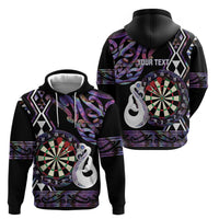 Personalised New Zealand Darts Hoodie Ngutukaka Manaia Taniko Luxury Purple - Polynesian Pride