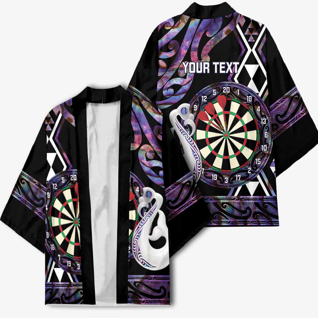Personalised New Zealand Darts Kimono Ngutukaka Manaia Taniko Luxury Purple - Polynesian Pride