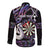 Personalised New Zealand Darts Long Sleeve Button Shirt Ngutukaka Manaia Taniko Luxury Purple - Polynesian Pride