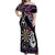 Personalised New Zealand Darts Off Shoulder Maxi Dress Ngutukaka Manaia Taniko Luxury Purple - Polynesian Pride