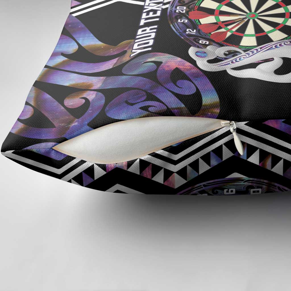 Personalised New Zealand Darts Pillow Cover Ngutukaka Manaia Taniko Luxury Purple - Polynesian Pride