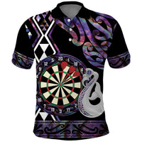 Personalised New Zealand Darts Polo Shirt Ngutukaka Manaia Taniko Luxury Purple - Polynesian Pride