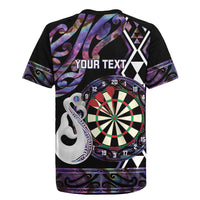 Personalised New Zealand Darts Rugby Jersey Ngutukaka Manaia Taniko Luxury Purple - Polynesian Pride