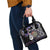 Personalised New Zealand Darts Shoulder Handbag Ngutukaka Manaia Taniko Luxury Purple - Polynesian Pride