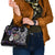 Personalised New Zealand Darts Shoulder Handbag Ngutukaka Manaia Taniko Luxury Purple - Polynesian Pride