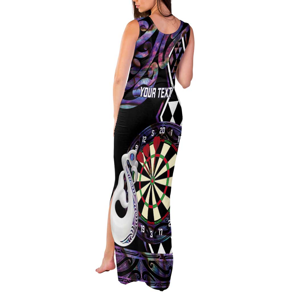 Personalised New Zealand Darts Tank Maxi Dress Ngutukaka Manaia Taniko Luxury Purple - Polynesian Pride