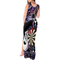 Personalised New Zealand Darts Tank Maxi Dress Ngutukaka Manaia Taniko Luxury Purple - Polynesian Pride