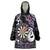 Personalised New Zealand Darts Wearable Blanket Hoodie Ngutukaka Manaia Taniko Luxury Purple - Polynesian Pride