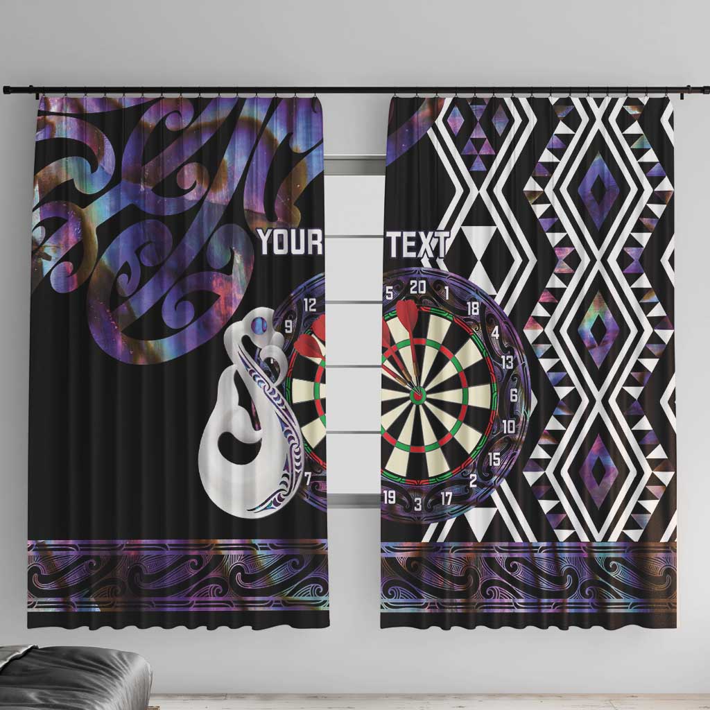 Personalised New Zealand Darts Window Curtain Ngutukaka Manaia Taniko Luxury Purple - Polynesian Pride