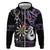 Personalised New Zealand Darts Zip Hoodie Ngutukaka Manaia Taniko Luxury Purple - Polynesian Pride