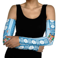 Fiji Day 1970 Arm Sleeves For Fiji Ever Fiji Tapa Pattern Blue LT14 - Polynesian Pride