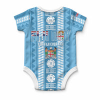 Fiji Day 1970 Baby Onesie For Fiji Ever Fiji Tapa Pattern Blue