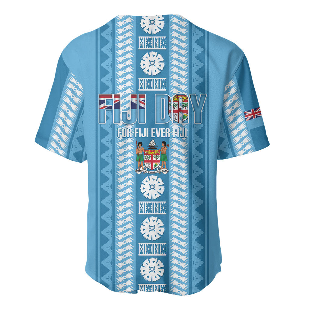 Fiji Day 1970 Baseball Jersey For Fiji Ever Fiji Tapa Pattern Blue LT14 - Polynesian Pride