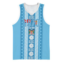 Fiji Day 1970 Basketball Jersey For Fiji Ever Fiji Tapa Pattern Blue LT14 Unisex Blue - Polynesian Pride