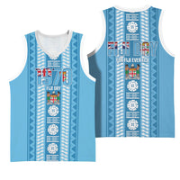Fiji Day 1970 Basketball Jersey For Fiji Ever Fiji Tapa Pattern Blue LT14 - Polynesian Pride