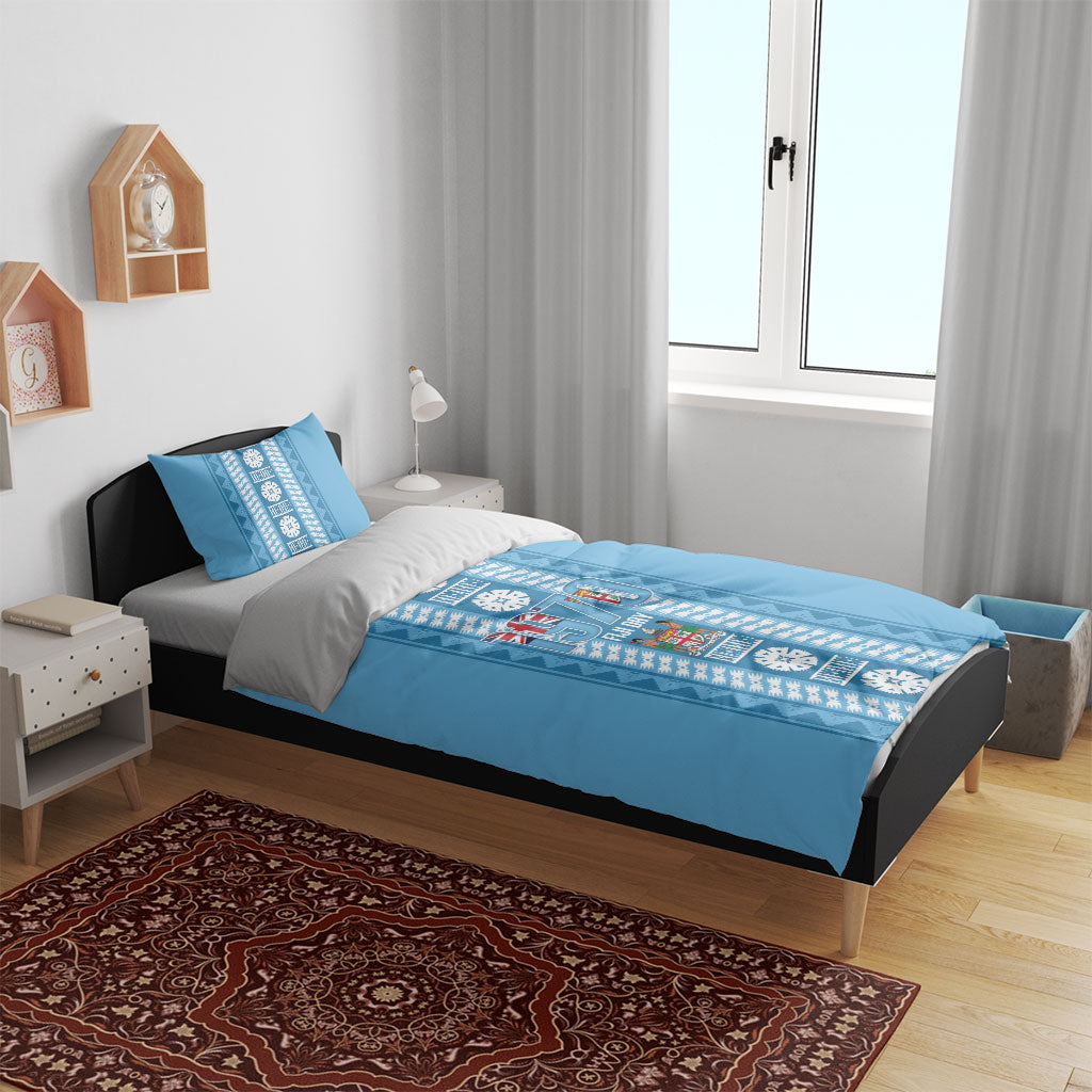 Fiji Day 1970 Bedding Set For Fiji Ever Fiji Tapa Pattern Blue LT14 - Polynesian Pride