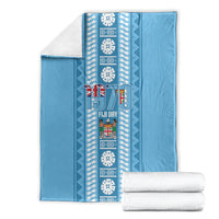 Fiji Day 1970 Blanket For Fiji Ever Fiji Tapa Pattern Blue LT14 - Polynesian Pride
