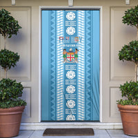 Fiji Day 1970 Door Cover For Fiji Ever Fiji Tapa Pattern Blue LT14 Blue - Polynesian Pride