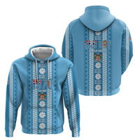 Fiji Day 1970 Hoodie For Fiji Ever Fiji Tapa Pattern Blue LT14 - Polynesian Pride