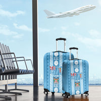 Fiji Day 1970 Luggage Cover For Fiji Ever Fiji Tapa Pattern Blue LT14 - Polynesian Pride