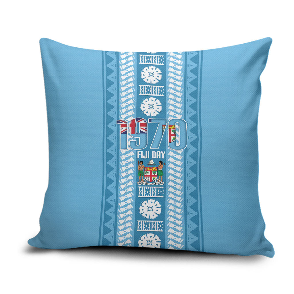 Fiji Day 1970 Pillow Cover For Fiji Ever Fiji Tapa Pattern Blue LT14 Blue - Polynesian Pride