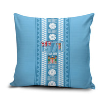 Fiji Day 1970 Pillow Cover For Fiji Ever Fiji Tapa Pattern Blue LT14 Blue - Polynesian Pride