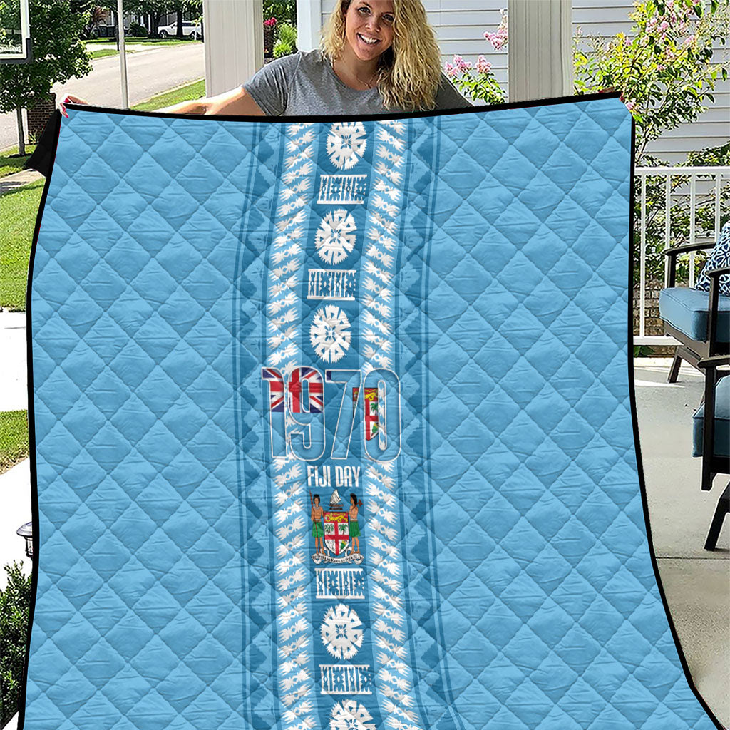 Fiji Day 1970 Quilt For Fiji Ever Fiji Tapa Pattern Blue LT14 Blue - Polynesian Pride