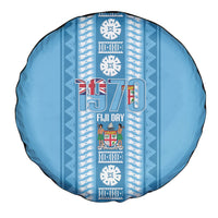 Fiji Day 1970 Spare Tire Cover For Fiji Ever Fiji Tapa Pattern Blue LT14 - Polynesian Pride