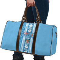 Fiji Day 1970 Travel Bag For Fiji Ever Fiji Tapa Pattern Blue LT14 - Polynesian Pride