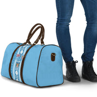 Fiji Day 1970 Travel Bag For Fiji Ever Fiji Tapa Pattern Blue LT14 - Polynesian Pride