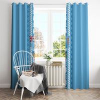 Fiji Day 1970 Window Curtain For Fiji Ever Fiji Tapa Pattern Blue LT14 - Polynesian Pride