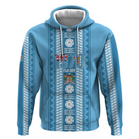 Fiji Day 1970 Zip Hoodie For Fiji Ever Fiji Tapa Pattern Blue LT14 Pullover Hoodie Blue - Polynesian Pride