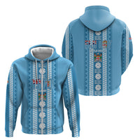Fiji Day 1970 Zip Hoodie For Fiji Ever Fiji Tapa Pattern Blue LT14 - Polynesian Pride