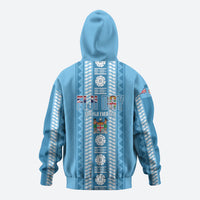 Fiji Day 1970 Zip Hoodie For Fiji Ever Fiji Tapa Pattern Blue LT14 - Polynesian Pride