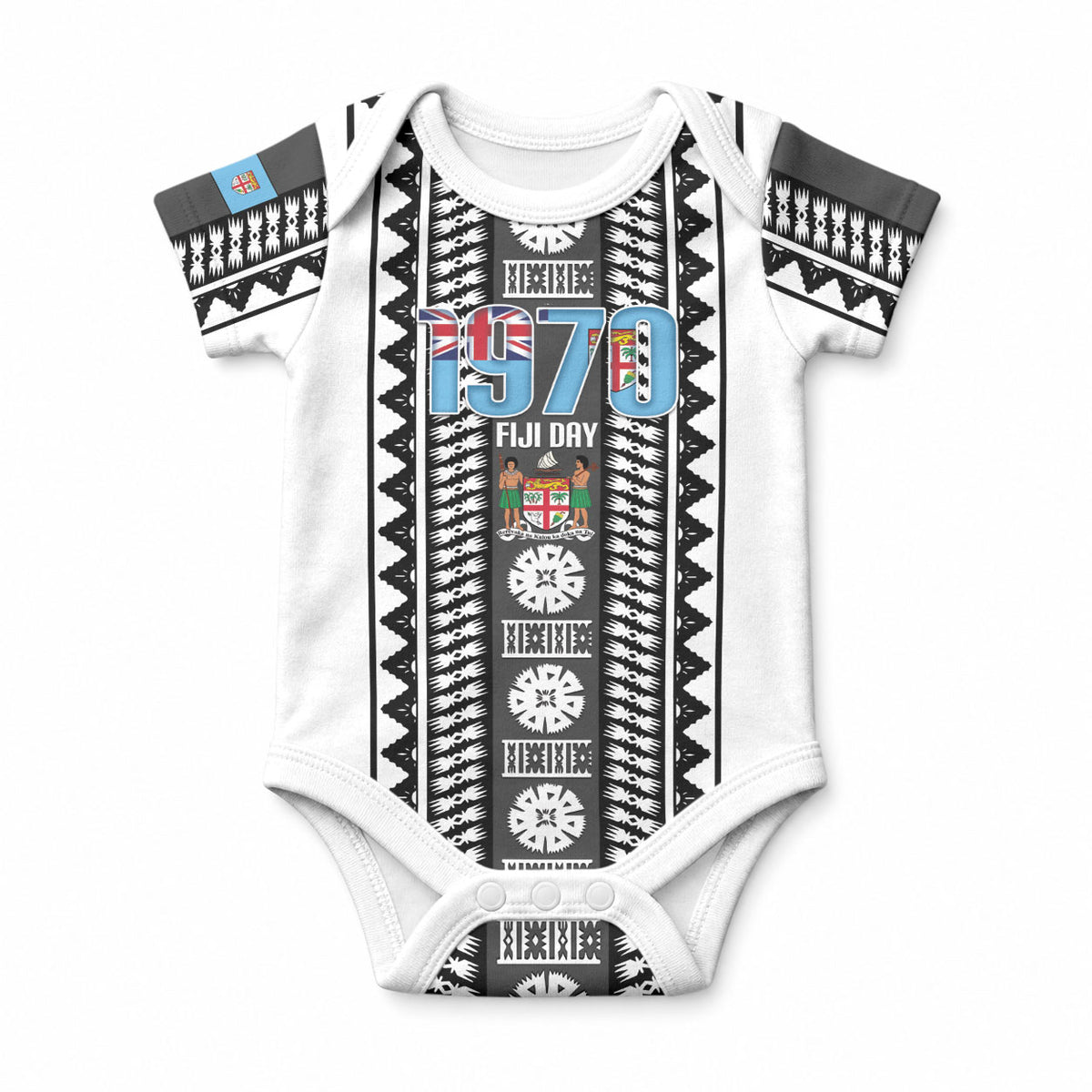Fiji Day 1970 Baby Onesie For Fiji Ever Fiji Tapa Pattern White
