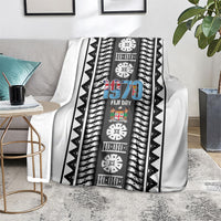 Fiji Day 1970 Blanket For Fiji Ever Fiji Tapa Pattern White LT14 - Polynesian Pride