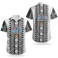 Fiji Day 1970 Couples Matching Short Sleeve Bodycon Dress and Hawaiian Shirt For Fiji Ever Fiji Tapa Pattern White LT14 - Polynesian Pride