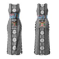 Fiji Day 1970 Couples Matching Tank Maxi Dress and Hawaiian Shirt For Fiji Ever Fiji Tapa Pattern White LT14 - Polynesian Pride