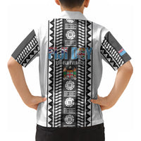 Fiji Day 1970 Kid Hawaiian Shirt For Fiji Ever Fiji Tapa Pattern White LT14 - Polynesian Pride