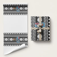Fiji Day 1970 Wrapping Paper For Fiji Ever Fiji Tapa Pattern White LT14 58" × 23" White - Polynesian Pride