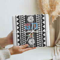 Fiji Day 1970 Wrapping Paper For Fiji Ever Fiji Tapa Pattern White LT14 - Polynesian Pride