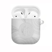 Tonga White Sunday AirPods Case Fakame Tongan Ngatu Turtle LT14 White - Polynesian Pride