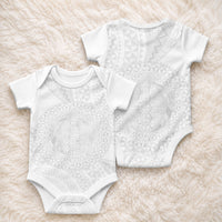 Tonga White Sunday Baby Onesie Fakame Tongan Ngatu Turtle