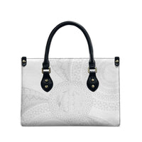 Tonga White Sunday Leather Bag Fakame Tongan Ngatu Turtle LT14 - Polynesian Pride
