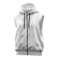 Tonga White Sunday Sleeveless Zip Hoodie Fakame Tongan Ngatu Turtle LT14 White - Polynesian Pride